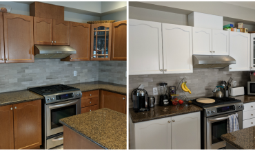 Refinishing And Painting Kitchen Cabinets Before And After Pictures