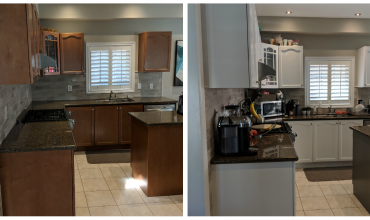 Refinishing And Painting Kitchen Cabinets Before And After Pictures