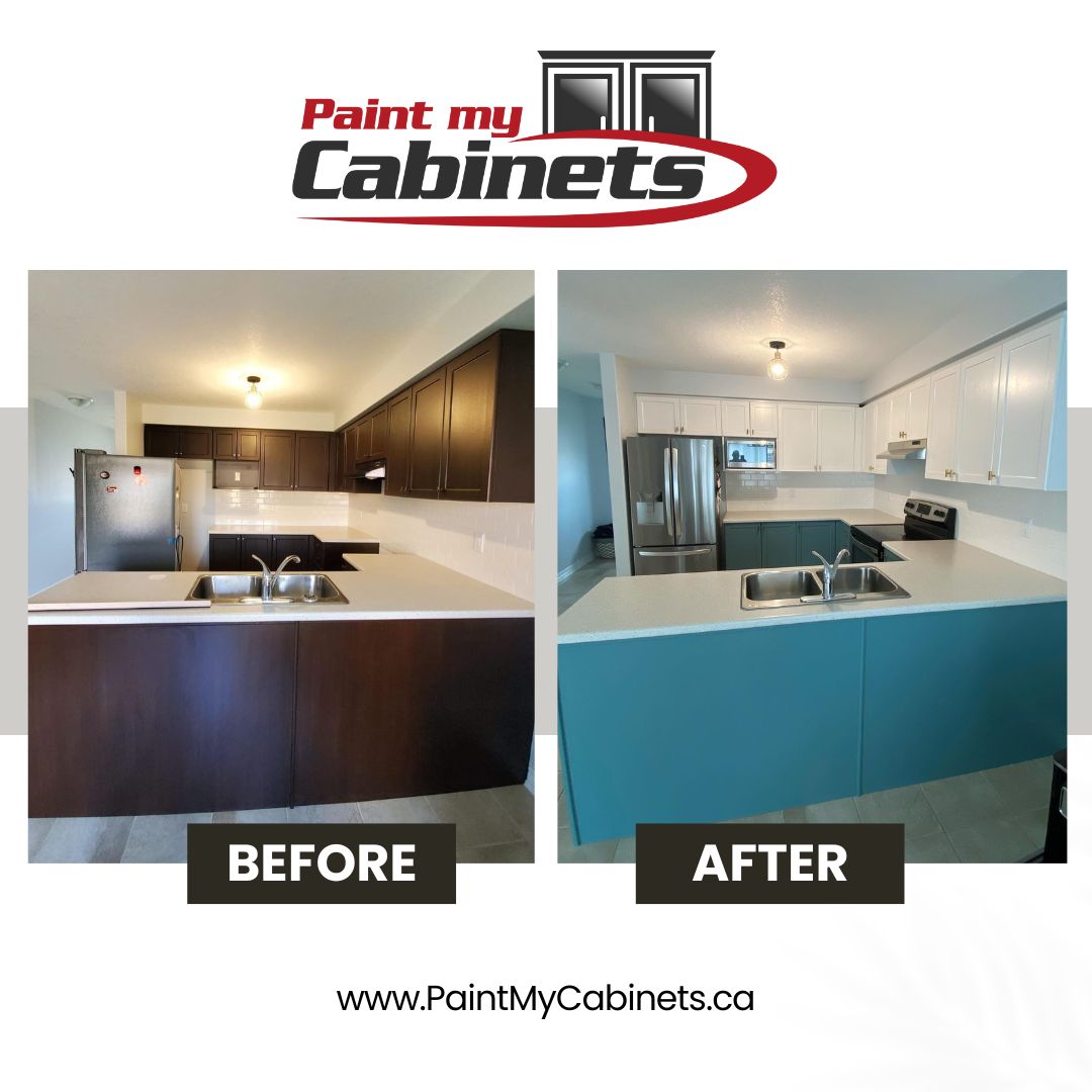 Kitchen Cabinet Painting Before And After Picture Toronto